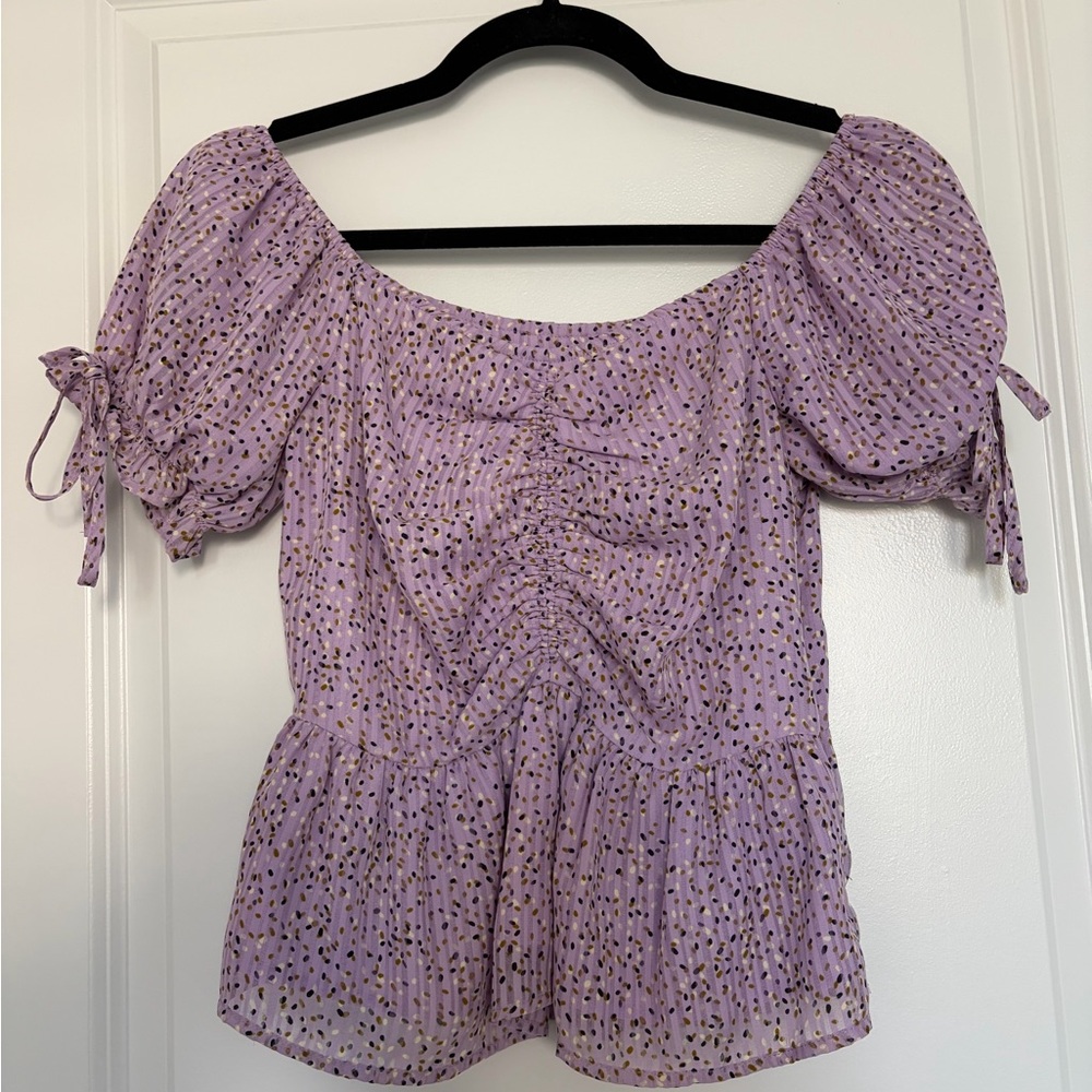 J.O.A. Lavender Puff Sleeve Top | XS